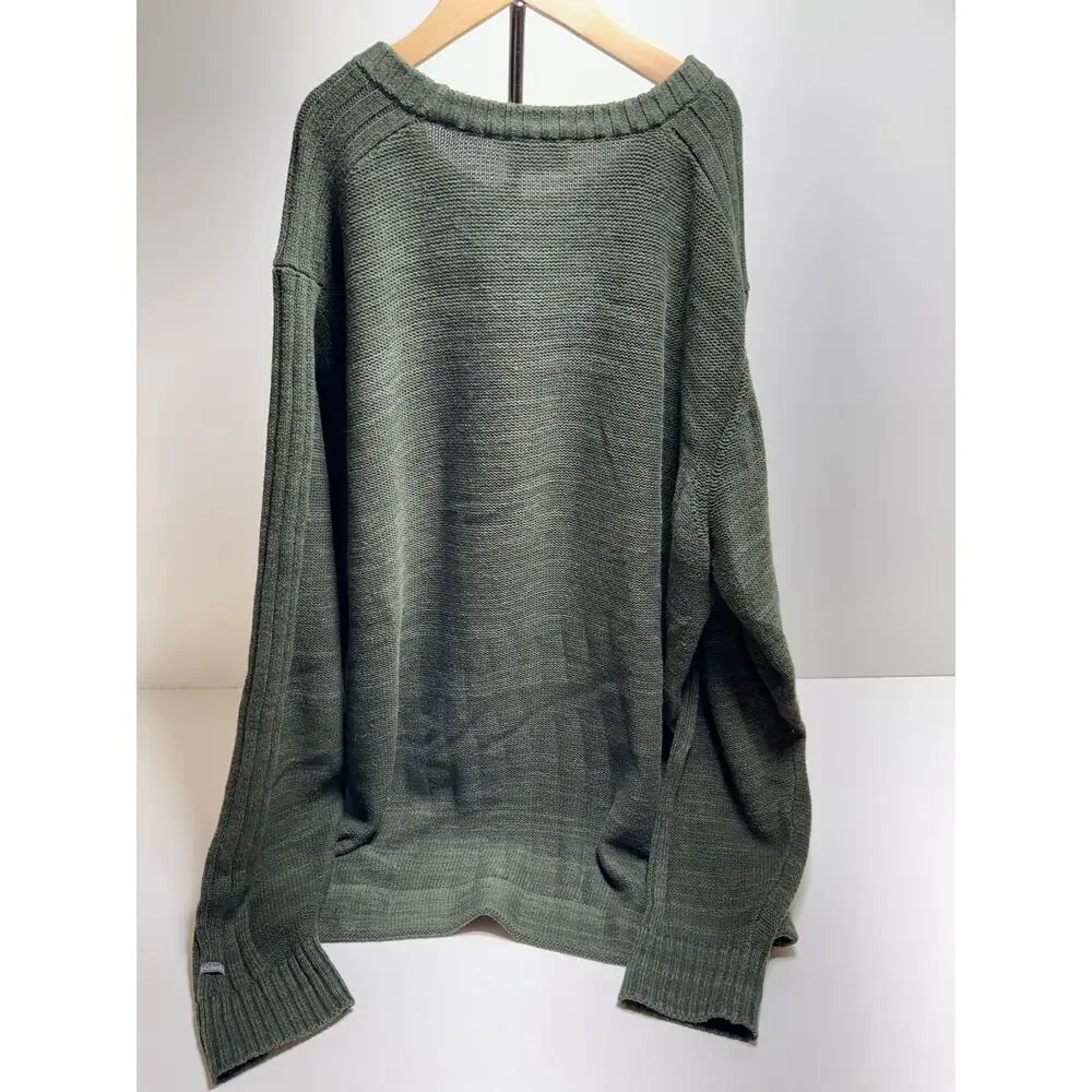 Columbia Fishermen Cable Knit Crewneck Sweater Men’s XL Green Outdoors
